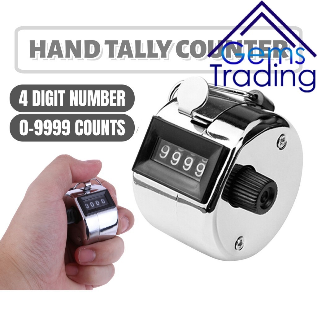 4 Digit Number Stainless Steel Hand Tally Counting Mini Tasbih Digital ...