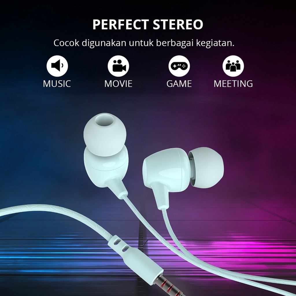 Hippo Handsfree Funky Neo Earphone Stereo Wired Headset - Gambar 4