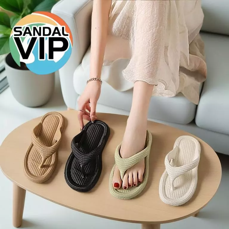 Sandal VIP Sandal Jelly Wanita Dewasa Perempuan Murah Sandal Selop Karet Anti Slip Nyaman Trendy Size 36-41