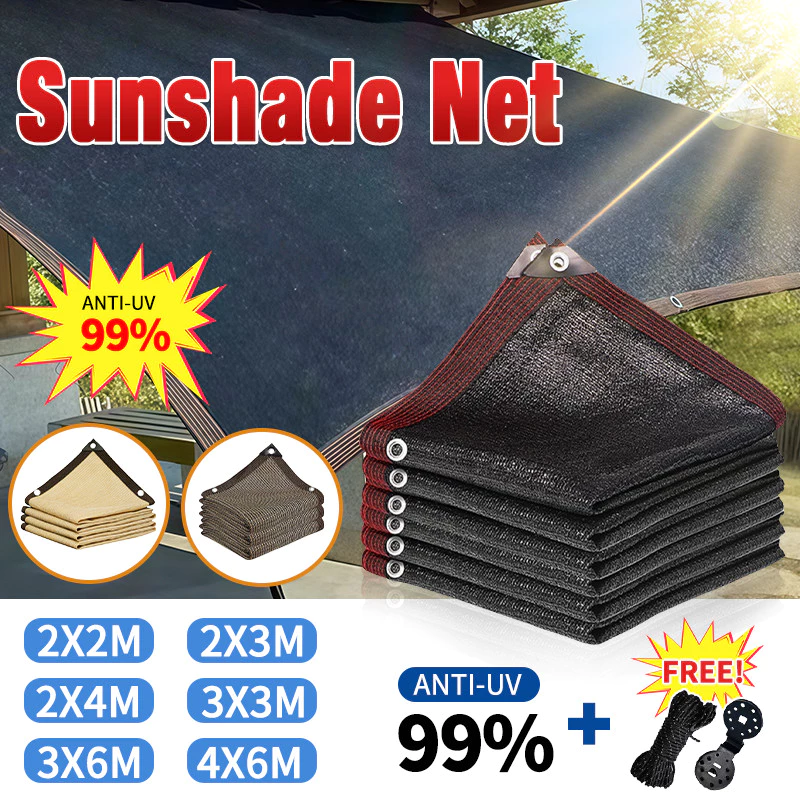 Paranet Anti-UV Tabir Surya Shade Jaring Paranet Net 99% Coklat Jaring Jaring Kebun Jaring Rumah Kaca Jaring Tabir