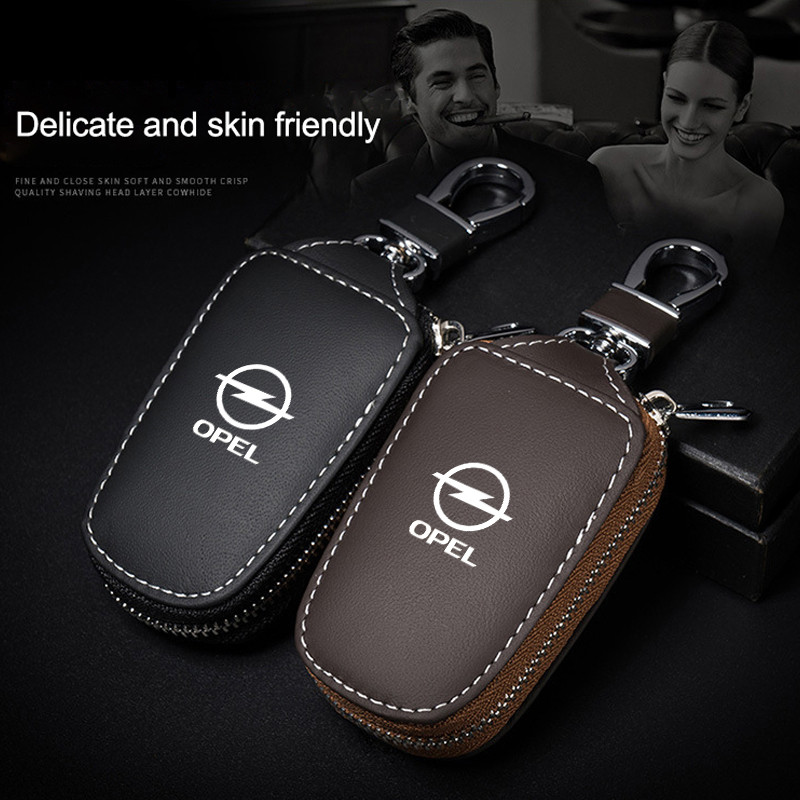 PU Leather Car Remote Key Case Cover Keychain Protector Bag For Opel ...