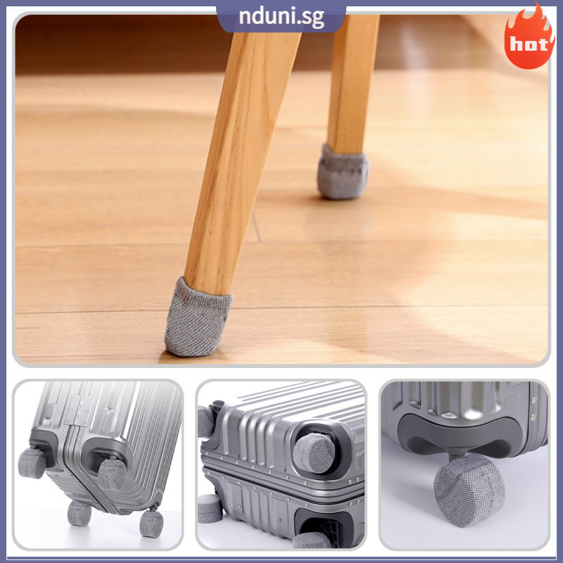 🏠 4Pcs Grey Polyester Knitted Soft Padding Furniture Leg Caps for Floor ...