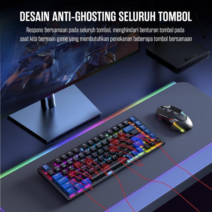 Gamen Titan 10 / X Mechanical Gaming Keyboard Custom Silver Switch Wired - Gambar 4