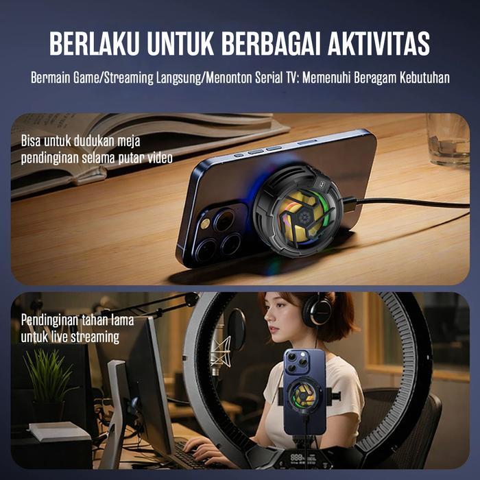 Gamen GMR10S / GMR-10S Phone Cooler Magnetik Semi Conductor Freezing RGB Light - Gambar 4