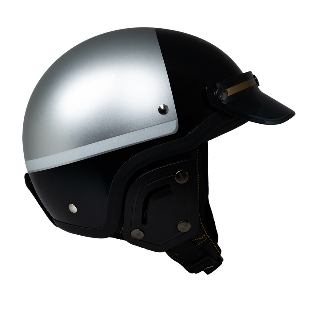 Cargloss CFS Chips Patrol Retro Helm Half Face - Silver - Gambar 3