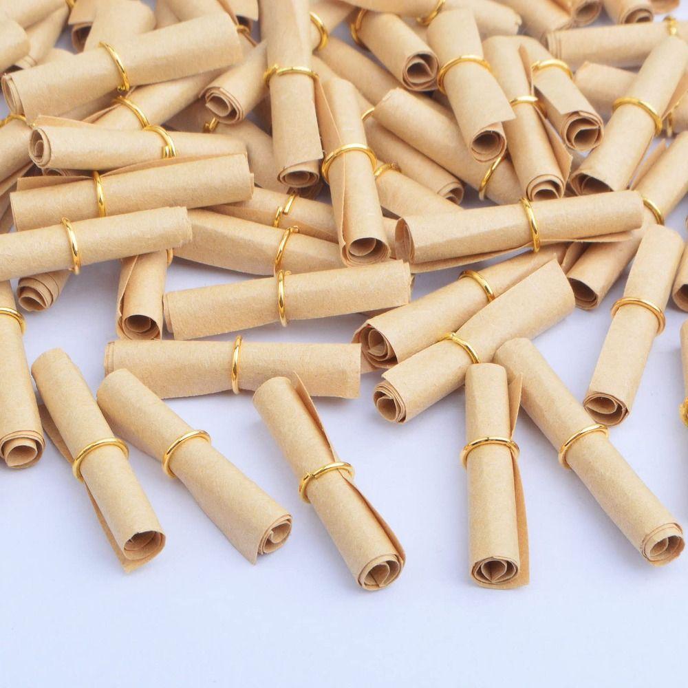 LAYOR1 100pcs Vintage Scrolls, Vintage Paper Mini Scrolls, Lucky Scroll ...