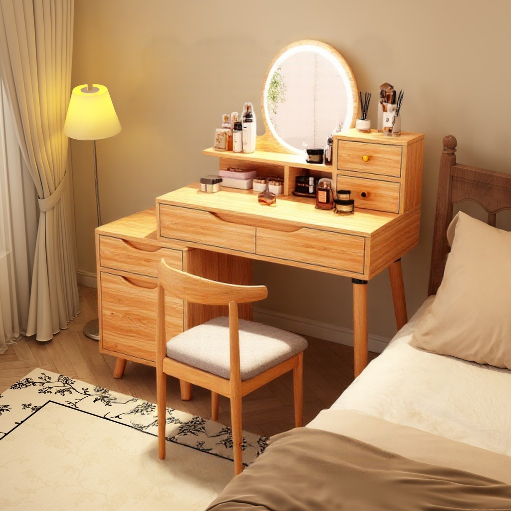 Natural wood style dressing table for bedroom, modern and ...