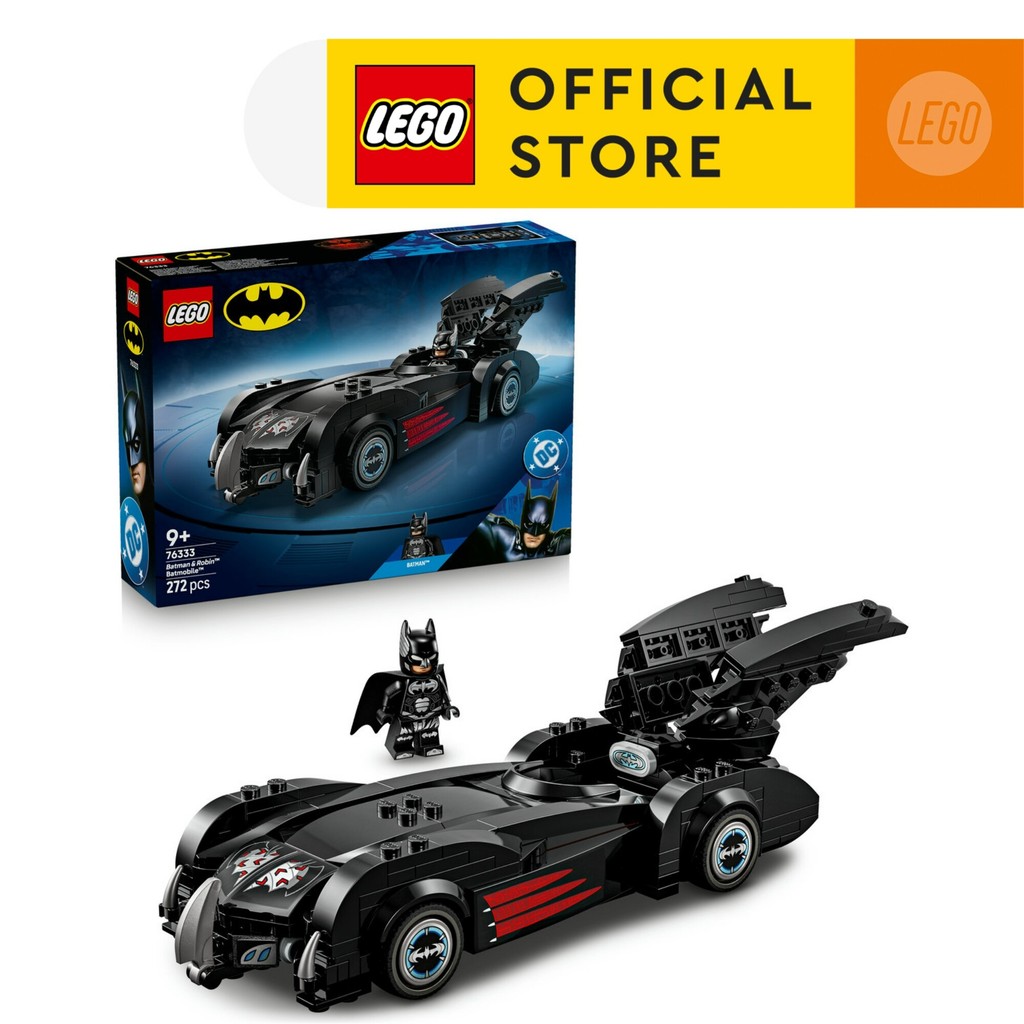 LEGO Super Heroes DC 76333 Batman & Robin Batmobile (272 Pieces), Mainan Anak Laki-Laki, Mainan Mobil, Block