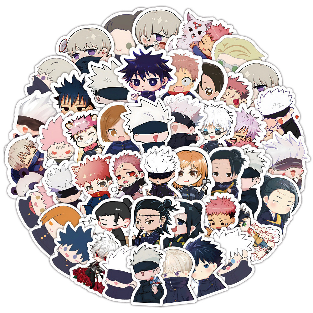 60Pcs/Set Q Jujutsu Kaisen Series 01 Stickers Fashion DIY Decals Doodle ...