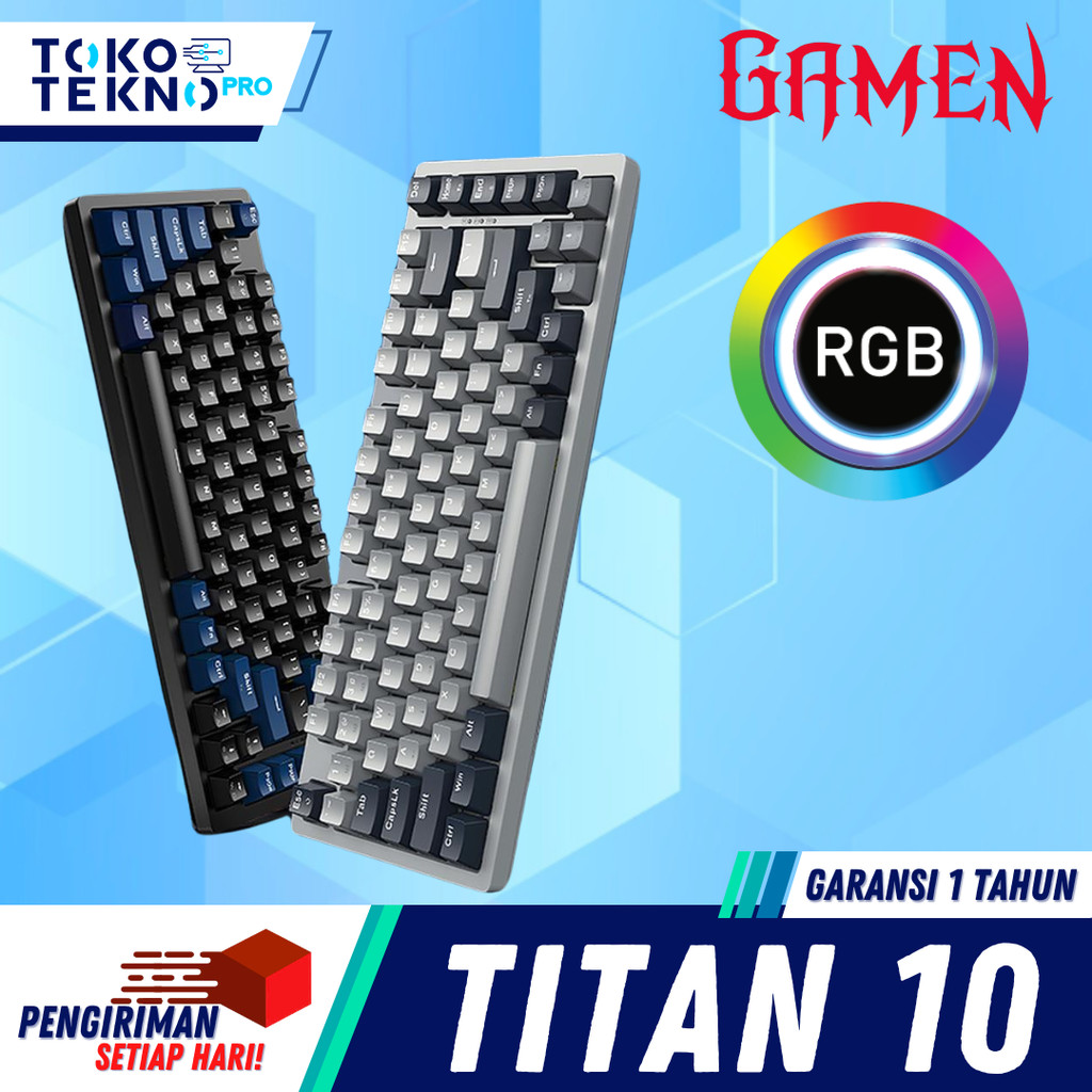 Gamen Titan 10 / X Mechanical Gaming Keyboard Custom Silver Switch Wired