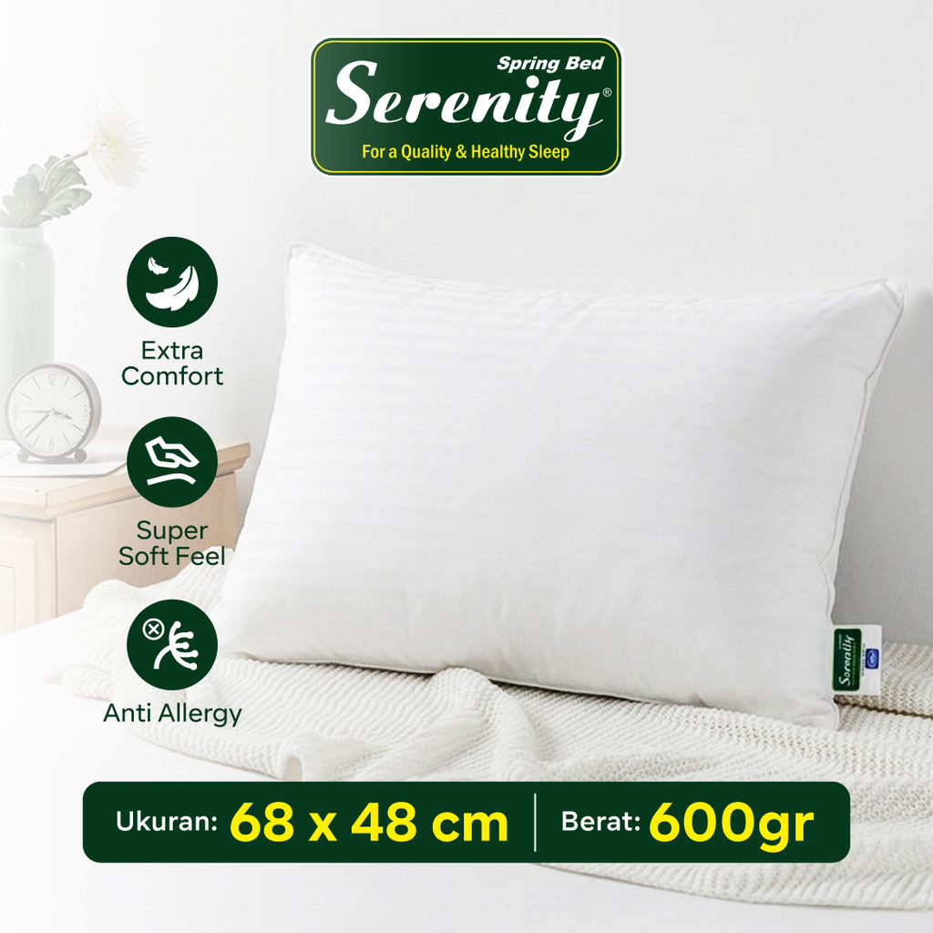 Serenity Microfiber Pillow / Bantal Tidur Premium Microfiber Empuk Ukuran 68x48cm