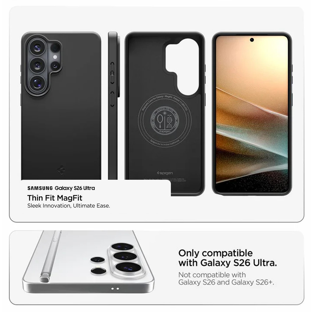 SPIGEN Case for Samsung S26 Ultra Thin Fit Magfit Ultra Thin Lighweight Slim Anti Shock Casing - Gambar 3