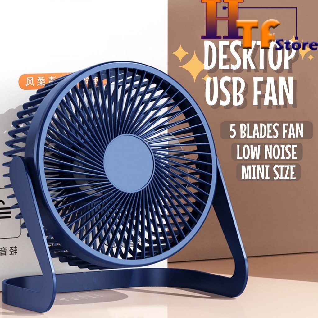 5 Inch USB Fan Mini Fan Desk Fan 360 Rotation Portable Electric Table ...