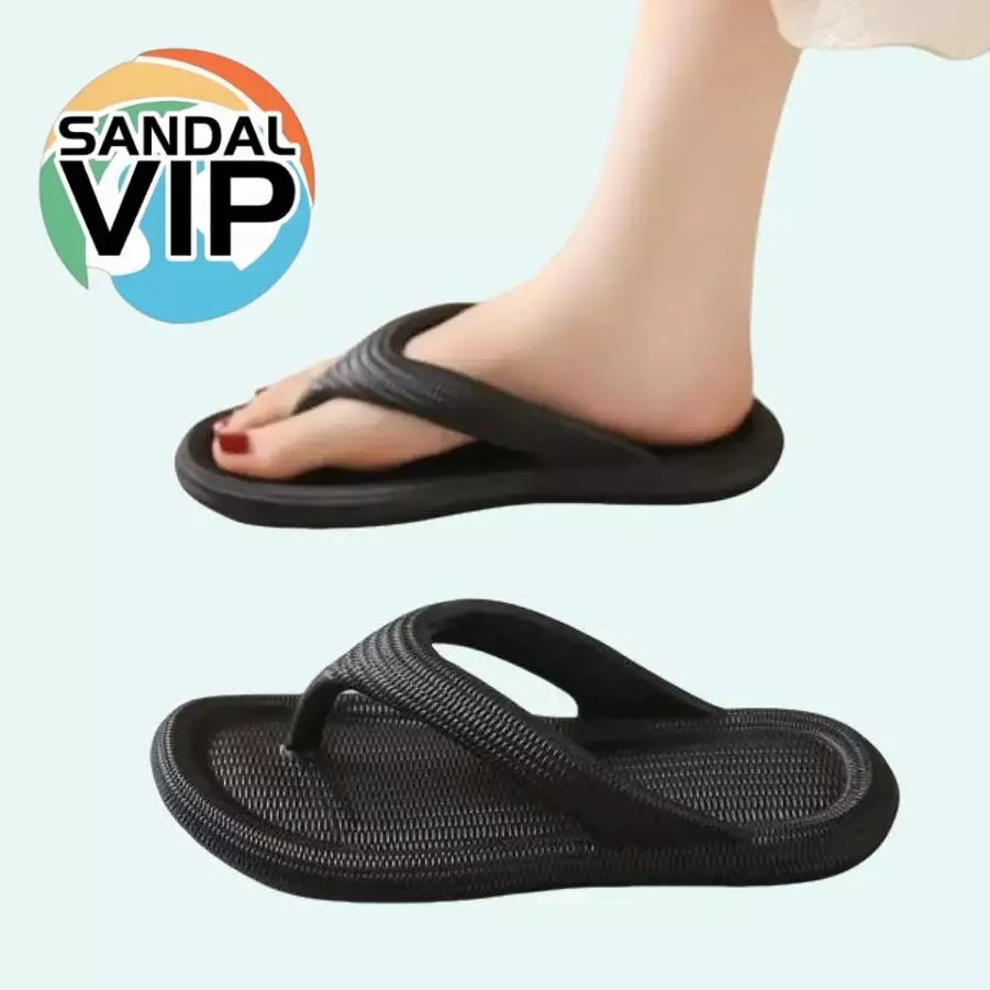 Sandal VIP Sandal Jelly Wanita Dewasa Perempuan Murah Sandal Selop Karet Anti Slip Nyaman Trendy Size 36-41 - Gambar 4