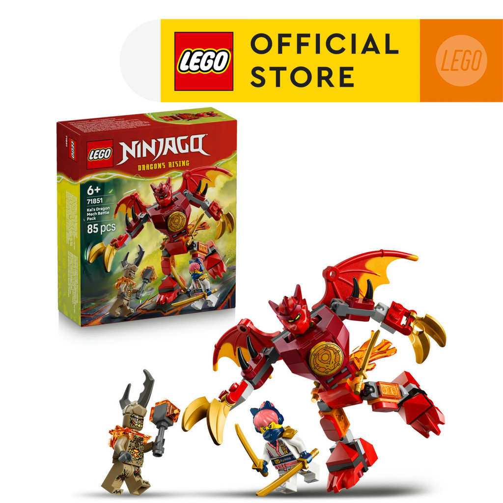 LEGO Ninjago 71851 Kai's Dragon Mech Battle Pack (85 Pieces), Building Block, Toys, Bricks - Gambar 2