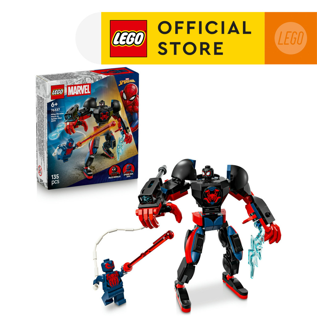 LEGO Super Heroes 76337 Miles Morales Mech vs. Spider-Man 2099 (135 Pieces), Building Block, Toys, Bricks - Gambar 2