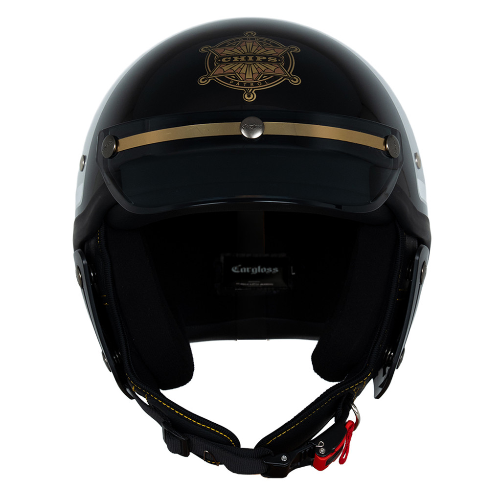 Cargloss CFS Chips Patrol Retro Helm Half Face - Silver - Gambar 4