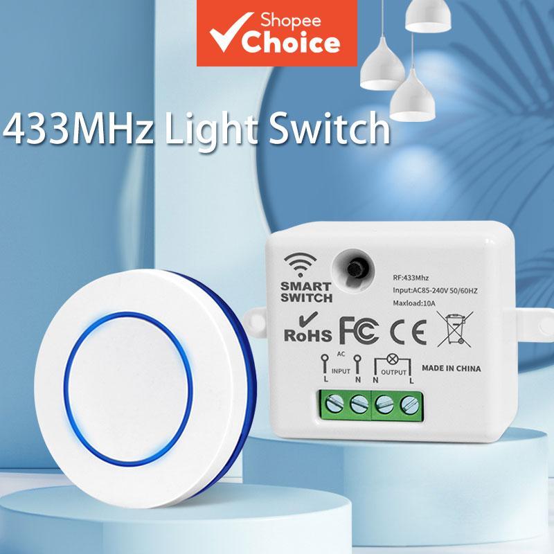 Wireless Light Switch Remote Control RF 433MHz 220V 110V 10A Relay ...