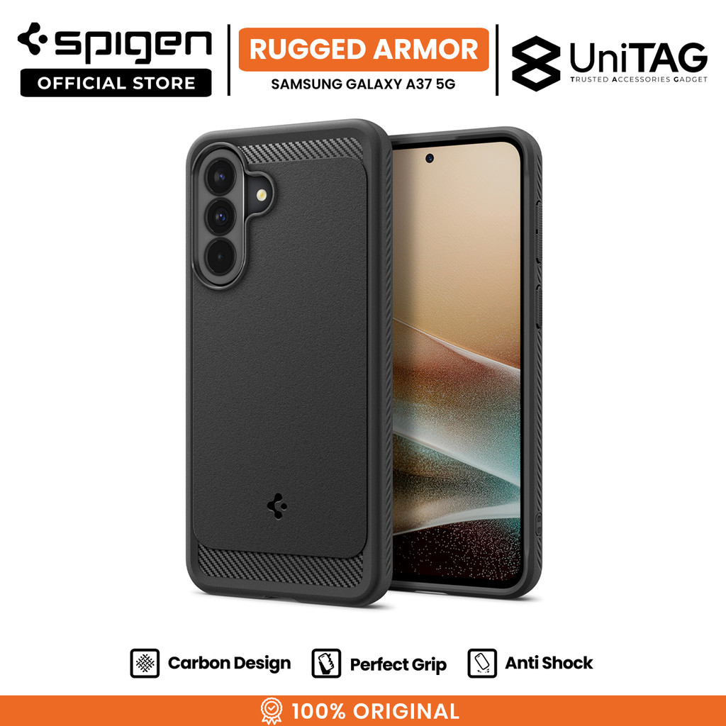 SPIGEN Case for Samsung Galaxy A37 Rugged Armor Shockproof Carbon Design Soft Casing