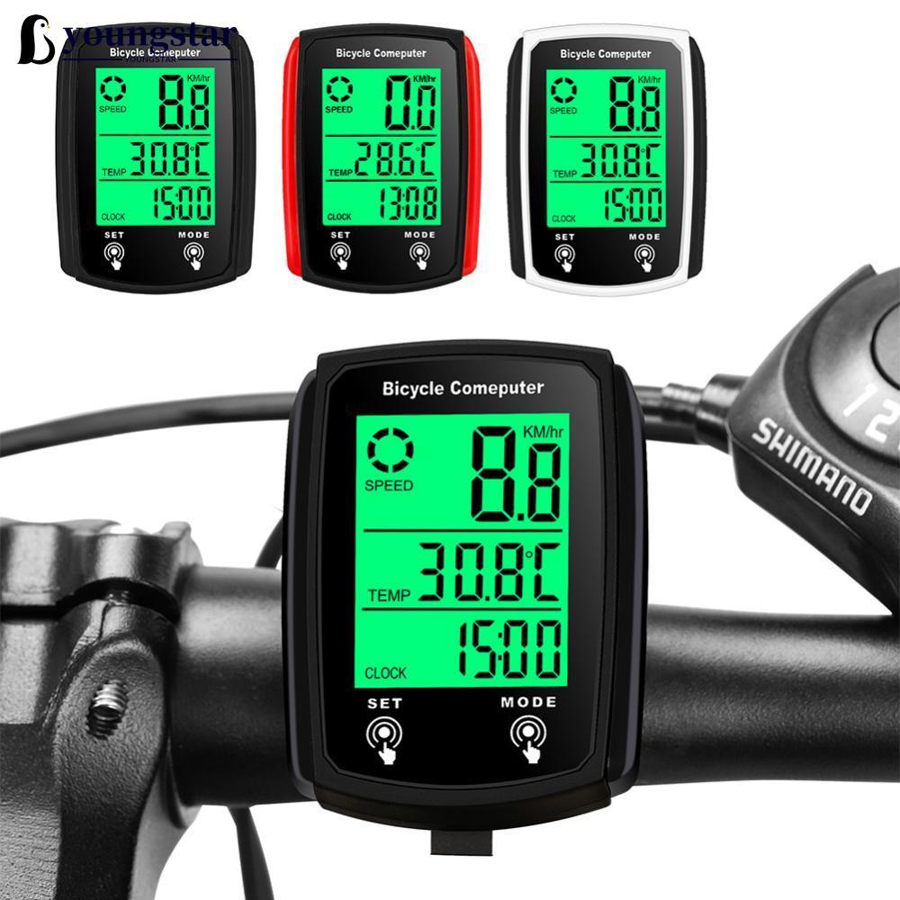 YOUNGSTAR Wired Bike Computer with Waterproof Backlit Large Screen ...