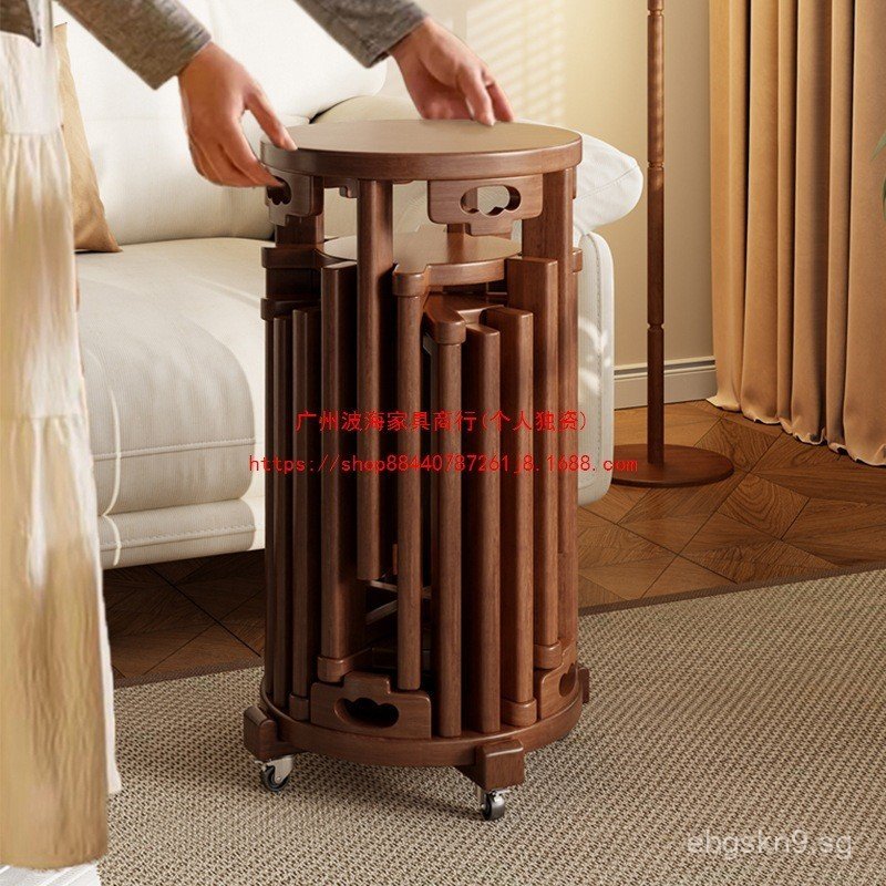 Stackable Stool Six-in-One Solid Wood Stacking Round Stool Home Spare ...