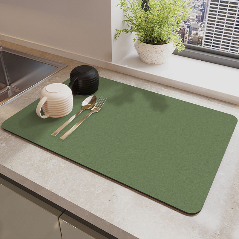Kitchen Countertop Absorbent Pad Bar Cup Drain Pad Dish Dry Pad Bar ...