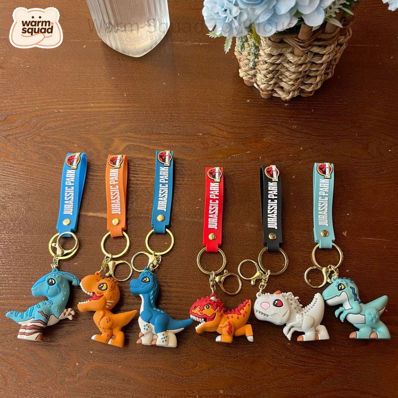 Jurassic World Dinosaur Keychain - T-Rex/Triceratops Cartoon Plush ...