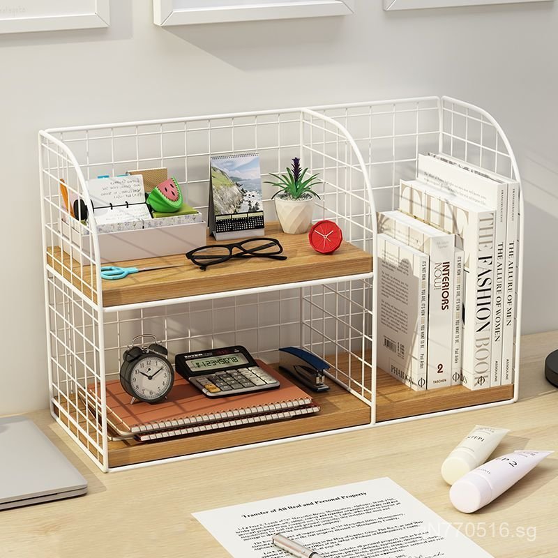 Organizer Shelf Bookshelf Bedside Table Iron Art Layered Small Storage ...