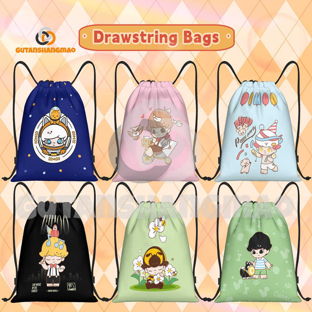 DIMOO Drawstring Backpack Water Resistant String Bag Fashion Sports ...