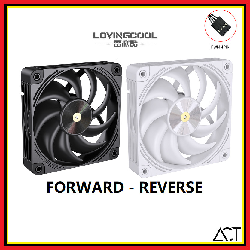 LOVINGCOOL M12 12cm FDB Casing Fan 4PIN PWM ( Black / White ) | Shopee ...