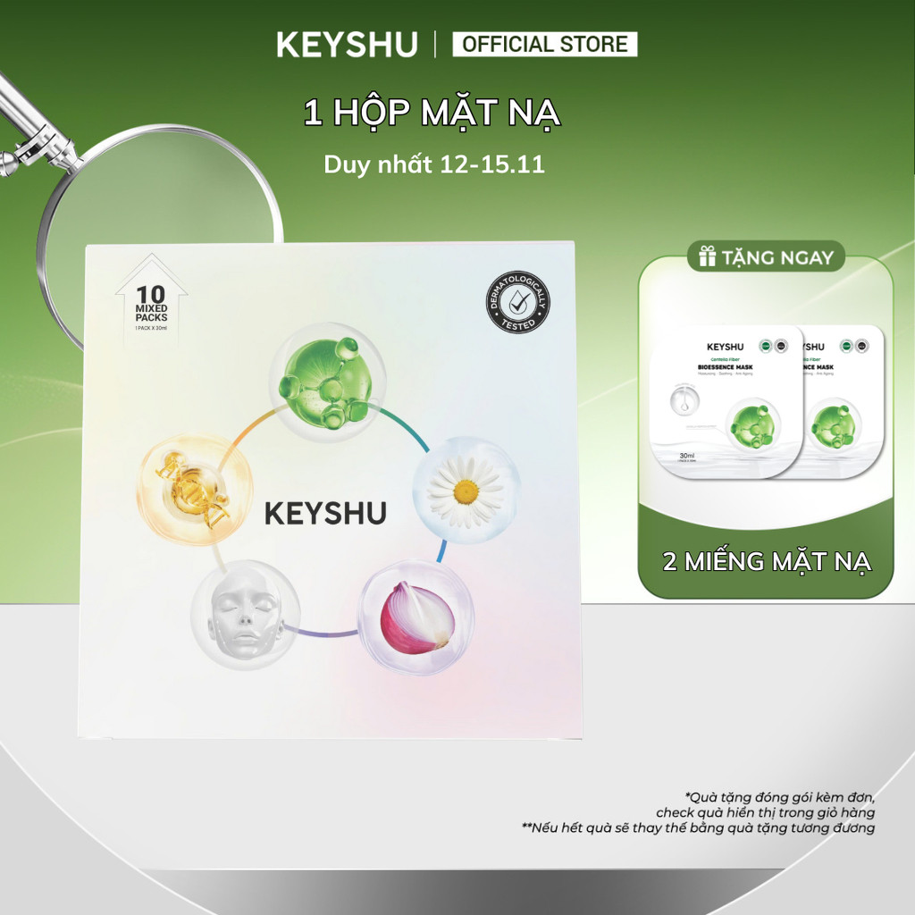 [KOL] Box of 10 KEYSHU Mix Masks (Gotu kola, Purple Onion, Vitamin C ...