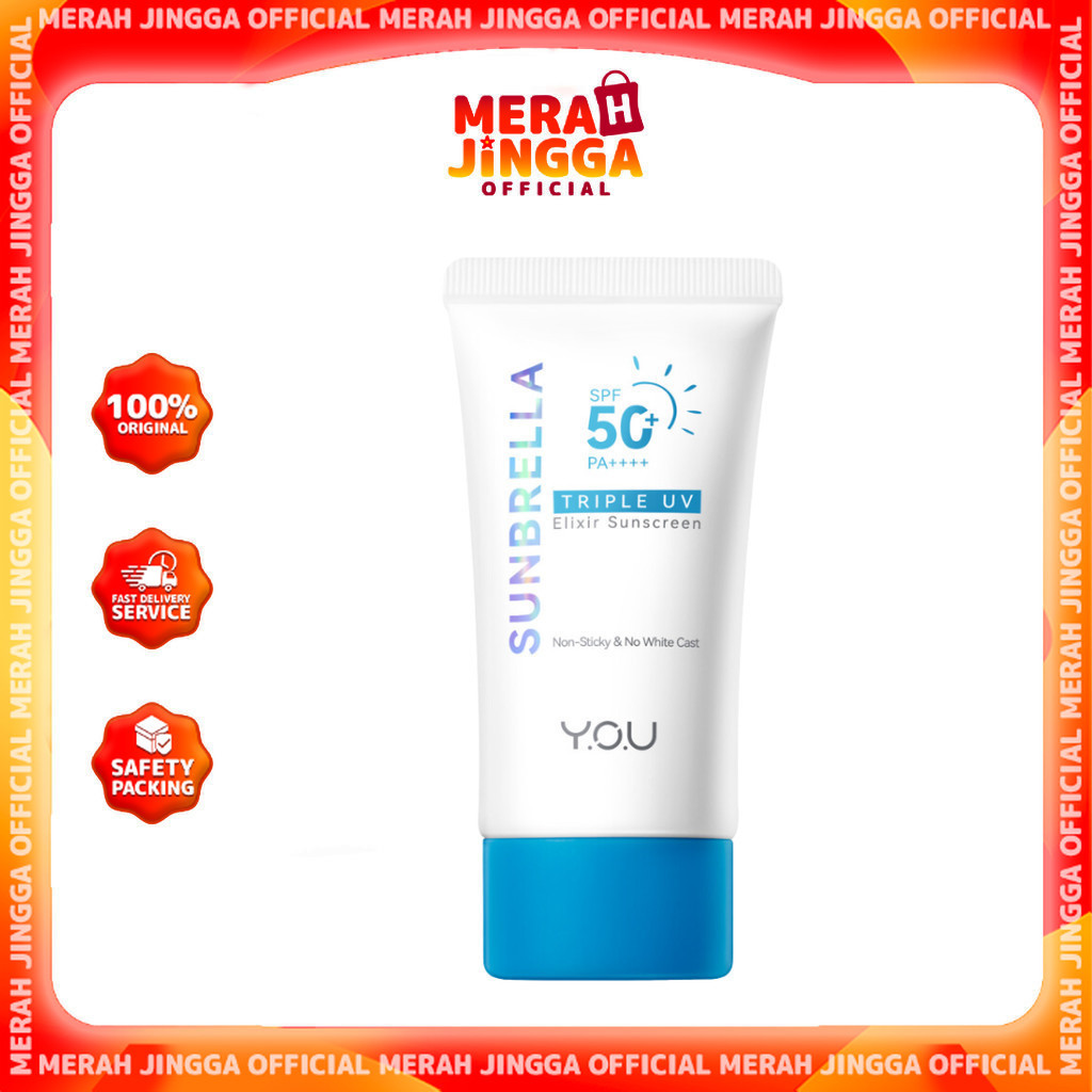 Y.O.U Triple UV Elixir SPF 50 + PA++++ 30ml / Merah Jingga Official
