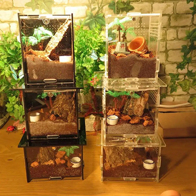 Reptile Terrariums Breeding Acrylic Box Clear Durable Reptile Terrarium ...