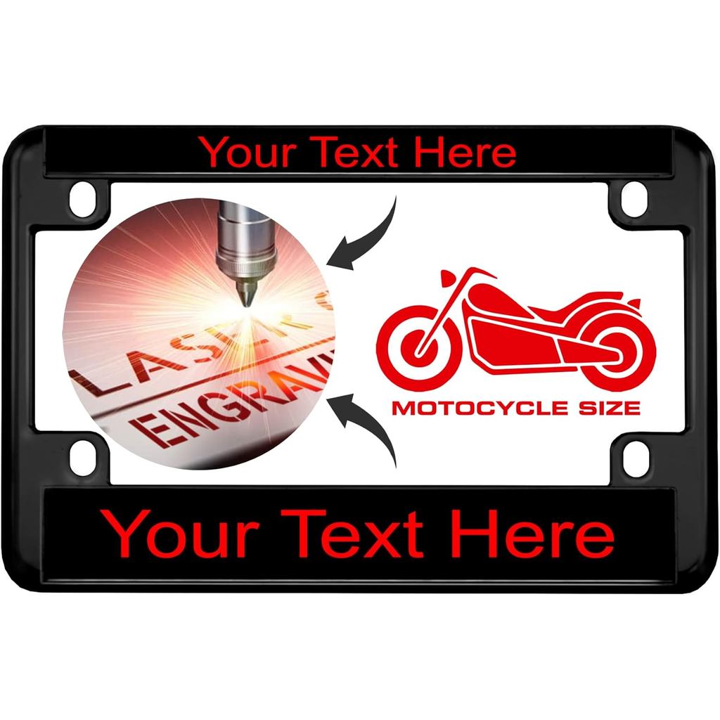 Motorcycle Personalized Black Metal (Zinc) Laser Engraved Standard Size ...