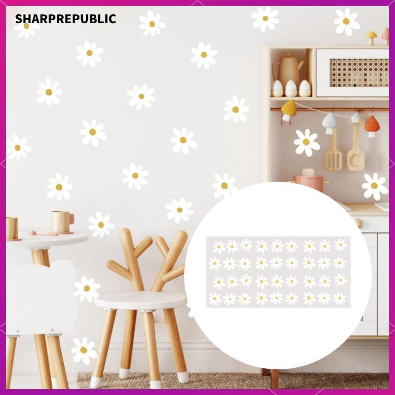 [Sharprepublic] White Daisy Flower Decals Removable Peel and Paste ...