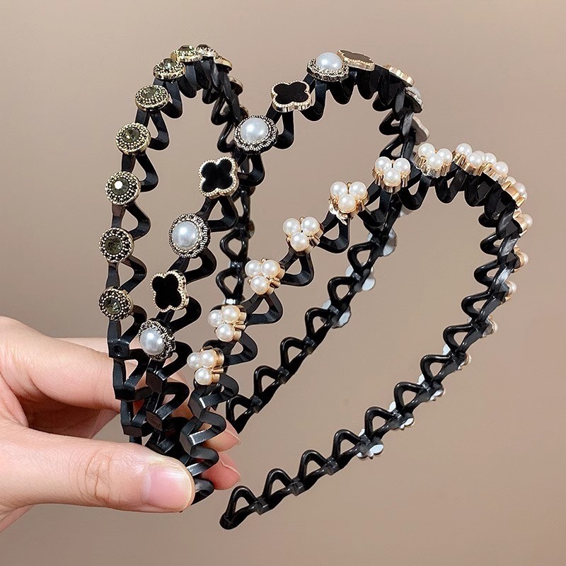 Bando Kepang Elastis Mutiara Bunga Diskon - Gambar 2