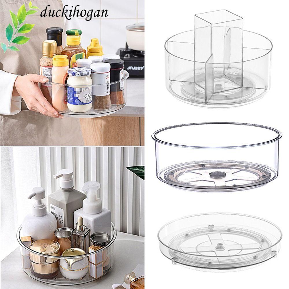 DUCKIHOGAN Transparent Tray, 360 Rotating Acrylic Base Storage Bin, Big ...