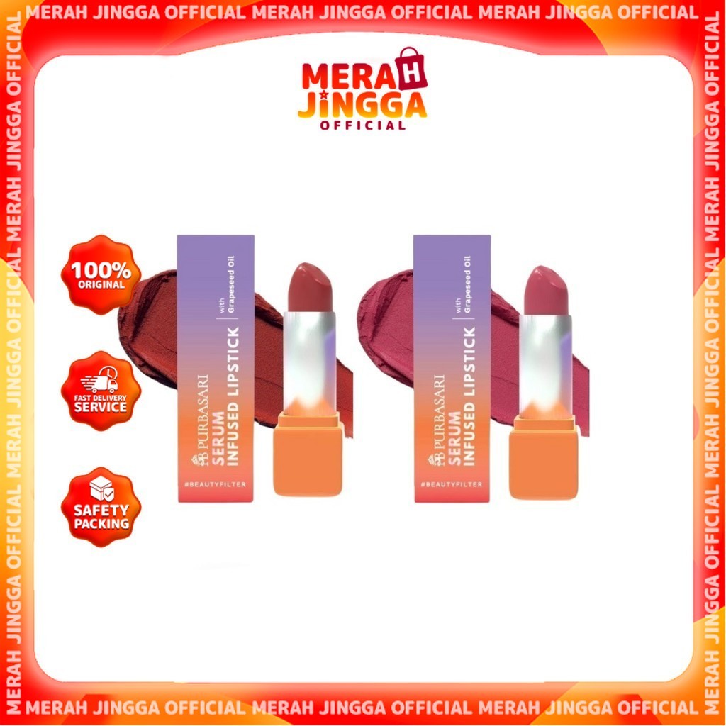 Purbasari Serum Infused Lipstick Tahan Lama Anti Geser Lipstick Serum