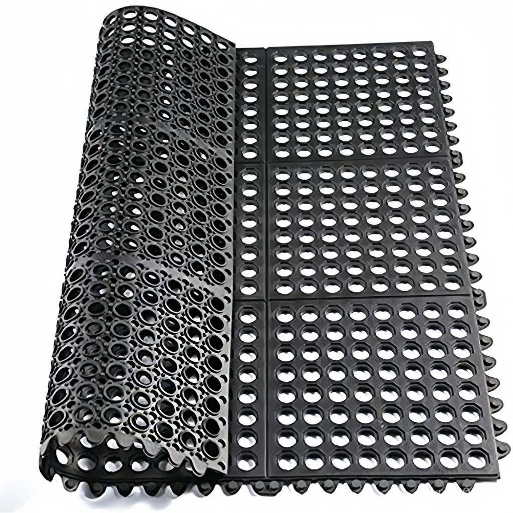 Oil-Proof Kitchen Splicing Bar Rubber Mat Floor Mat with Holes Workshop ...