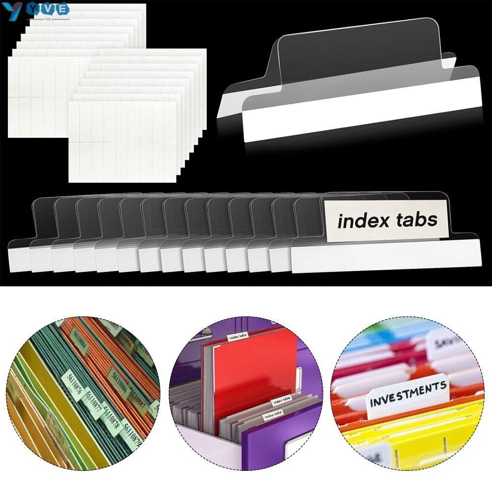 YVE 25pcs Index Tabs, Page Separation File Storage File Storage Folder ...