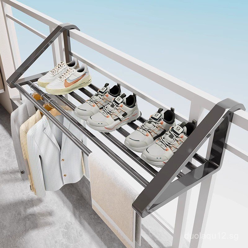 Balcony Shoe Drying Rack Magic Window Outdoor Balcony Storage Rack ...