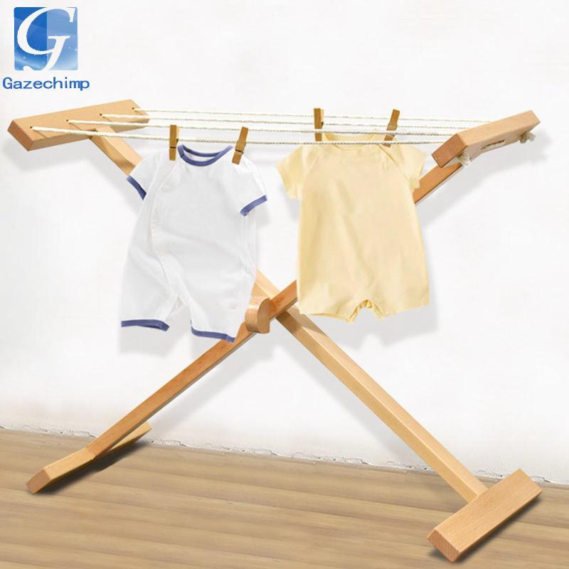 Gazechimp Children Laundry Drying Rack Towel Rack for Kids Wood ...