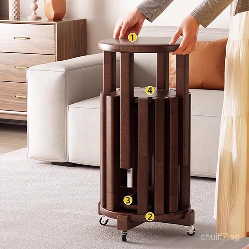 Solid Wood Stackable Coffee Table Combination Stool Stacking Fun Round ...