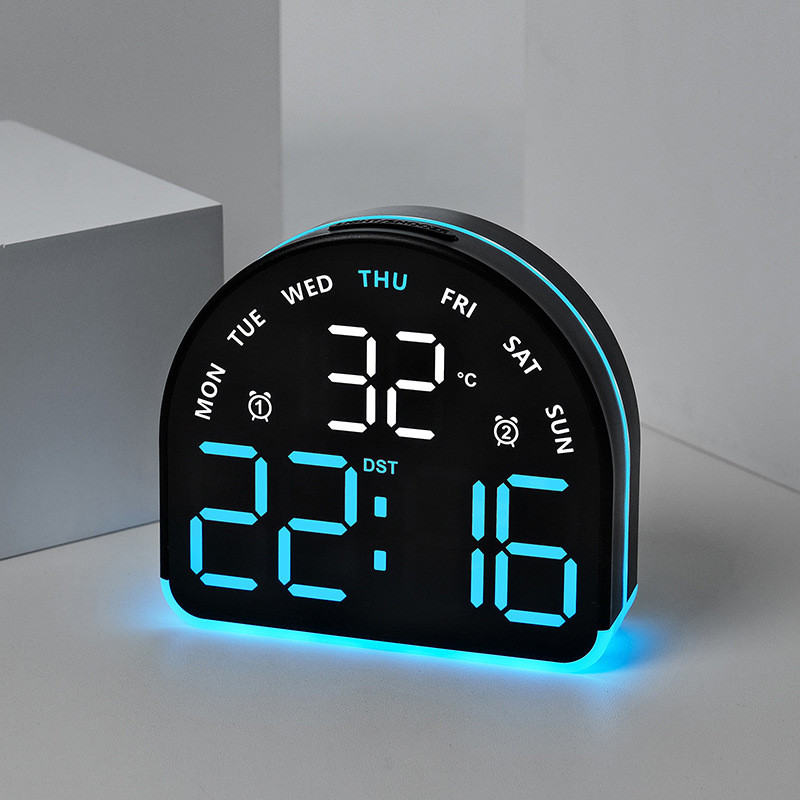 LED multifunctional home lighting table clock temperature display 5522 ...
