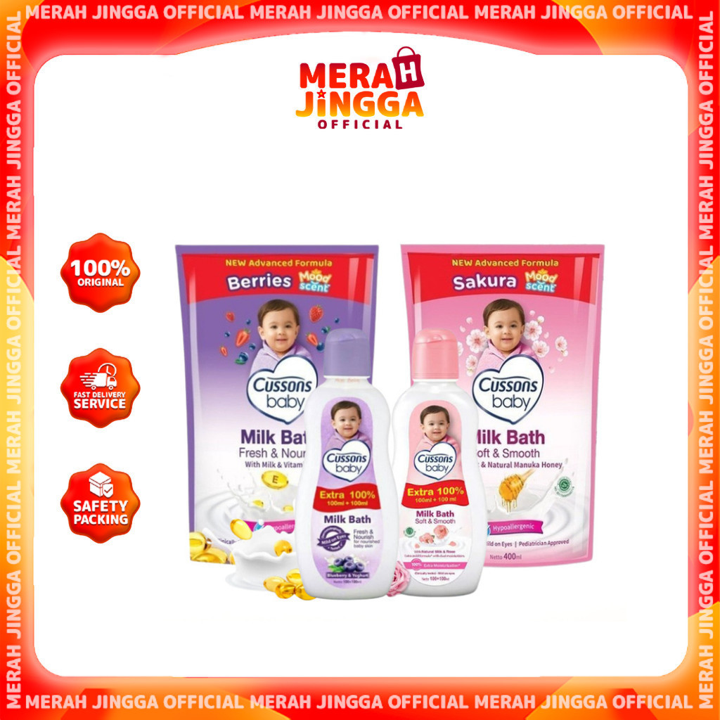 Cussons Baby Milk Bath Sabun Mandi Bayi / Merah jingga Official