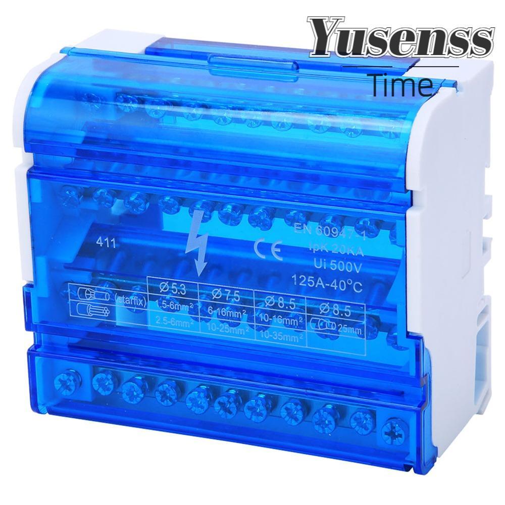 YUSENSS Terminal Distribution Box, 411 Single Phase Din Rail Terminal ...