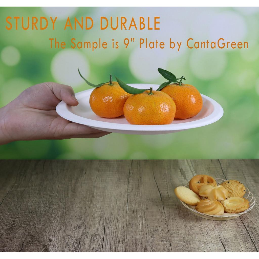 6 inch Small Compostable Dessert Plates,100 Count Heavyduty Sugarcane ...