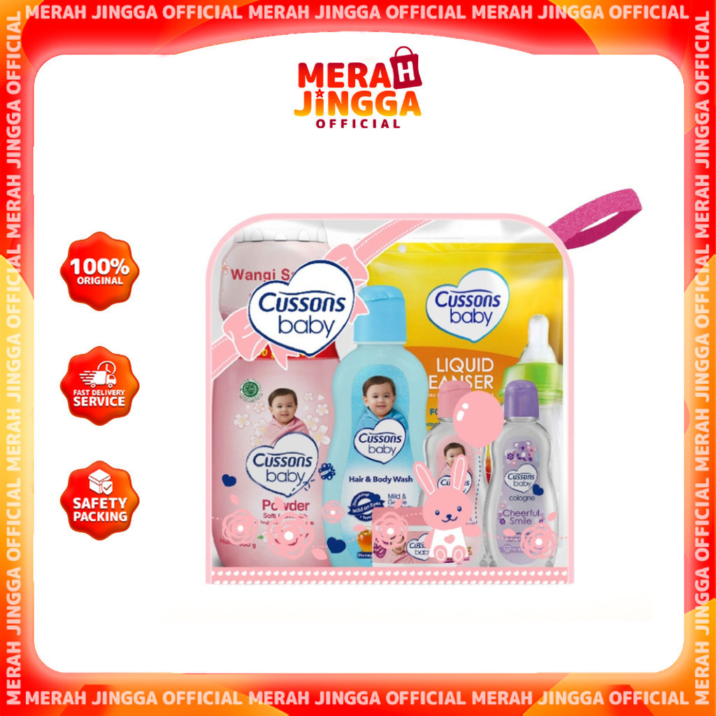 Cussons Baby Pack (Blue or Pink) - Gift Set - Paket Hadiah Bayi / Merah Jingga official