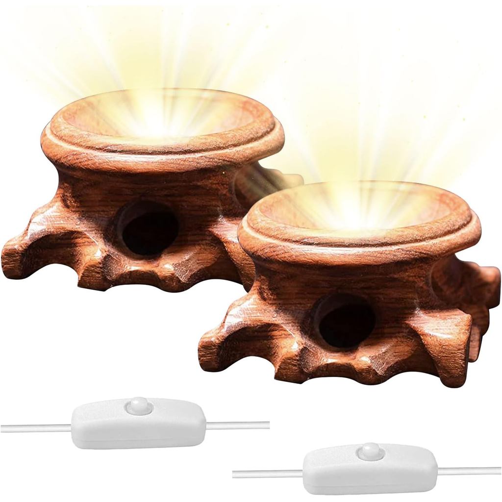 2 Inch Round Wooden Led Lights Display Base, Warm Light Display Stand ...