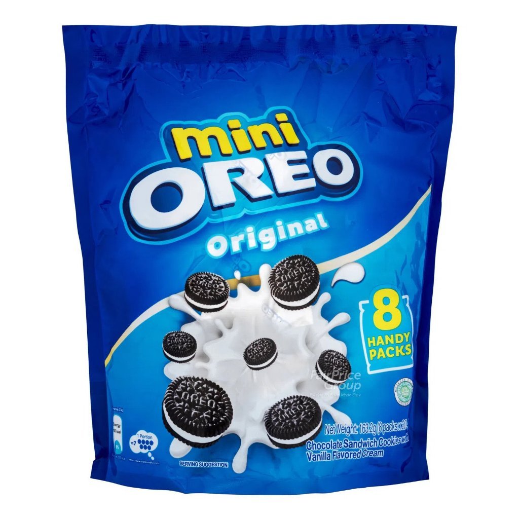 Oreo Mini Original Vanilla / Chocolate Cookies Multipack 8 x 20.4g ...